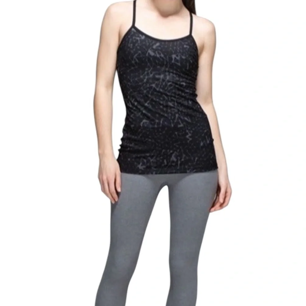 Lululemon Power Y Tank Luon Star Crushed Coal Black Black size 6 - Picture 12 of 12